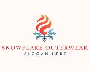 Flame Ice Snowflake logo design