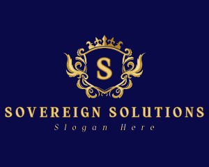 Sovereign - Royal Crown Shield logo design