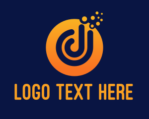 Dj - Letter D Bubbles logo design