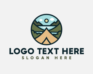 Mountain - Camping Lake Forest logo design