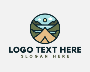 Land - Camping Lake Forest logo design