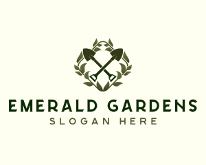 Landscaping Garden Shovel logo design