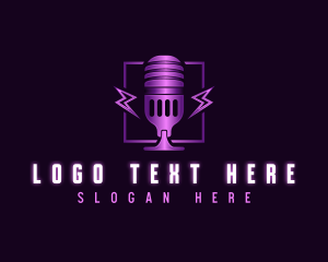 Announcer - Musician Microphone Broadcast logo design