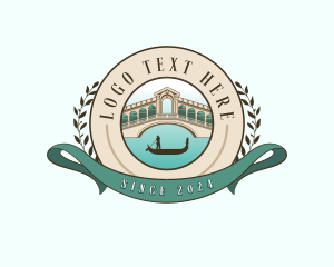 Gondola - Venice Canal Bridge logo design