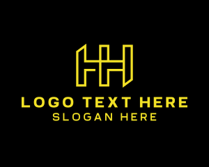 Geometric Modern Letter H logo design