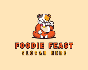 Eating - Pet Cat Monk logo design