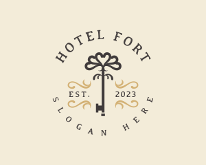 Ornamental Hotel Key logo design