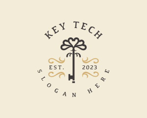 Ornamental Hotel Key logo design