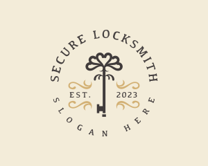 Locksmith - Ornamental Hotel Key logo design