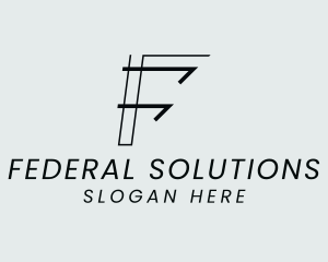 Modern Business Letter F logo design