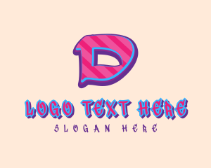 Funky - Pop Graffiti Letter D logo design