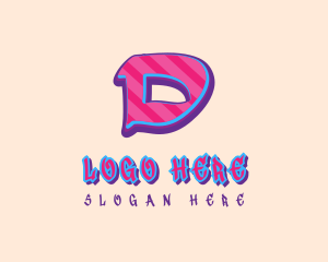 Pop Graffiti Letter D Logo