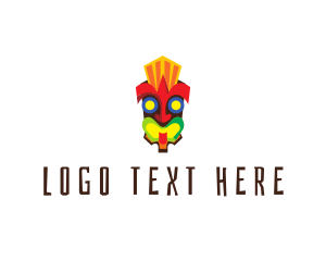 Tribal - Tiki Clown Mask logo design