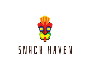 Tiki Clown Mask  logo design