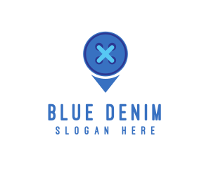 Denim - Button Location Pin logo design