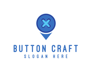 Button Location Pin logo design