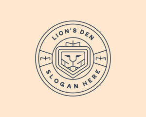 Lion Face Heraldry logo design