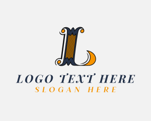 Brand - Stylish Antique Brand Letter L logo design