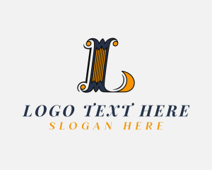Typography - Stylish Antique Brand Letter L logo design