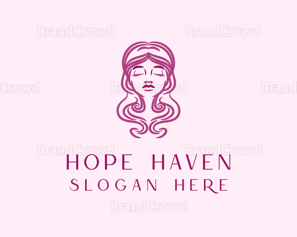 Woman Beauty Hair Stylist Logo
