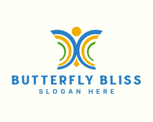 Butterfly - Rainbow Butterfly Wings logo design