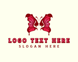 Lady - Woman Butterfly Wings logo design