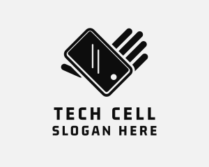 Cellular - Heart Hand Smartphone logo design