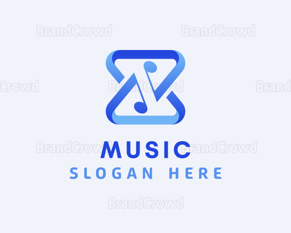 Blue Musical Notes Logo