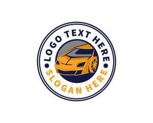 Fast Car - Sports Car Badge logo design