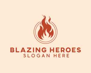 Fireman - Fire Flame Heating logo design