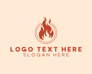 Heat - Fire Flame Heating logo design