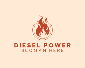 Diesel - Fire Flame Heating logo design