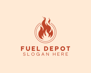 Gasoline - Fire Flame Heating logo design