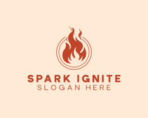 Fire Flame Heating logo design