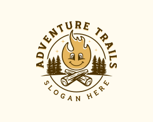 Outdoor Forest Campfire logo design