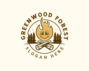 Outdoor Forest Campfire logo design