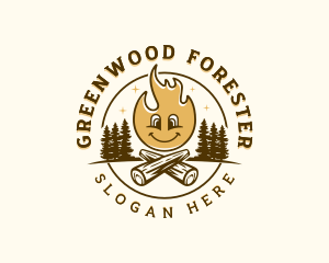 Outdoor Forest Campfire logo design