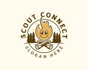 Outdoor Forest Campfire logo design