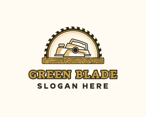 Wood Planer Blade Carpentry logo design