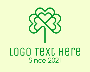 Luck - Green Cloverleaf Plant logo design