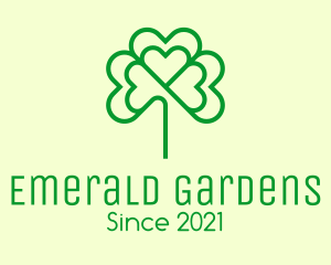 Green Cloverleaf Plant  logo design