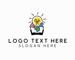 Learn - Light Bulb Alphabet Book logo design