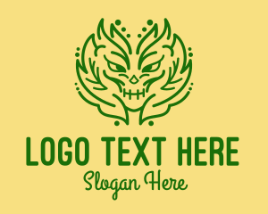 Face - Green Nature Creature logo design