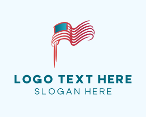 United States - American Flag Gradient logo design
