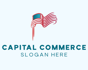 American Flag Gradient logo design