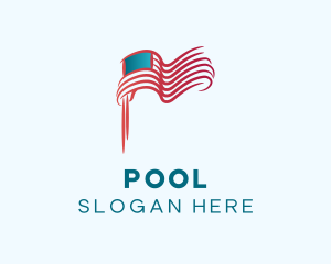 Country - American Flag Gradient logo design