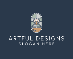 Stained Glass Candle logo design