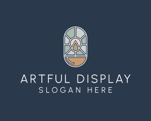 Stained Glass Candle logo design