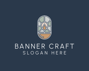 Stained Glass Candle logo design