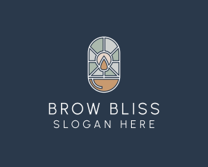 Stained Glass Candle logo design